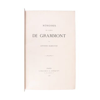 HAMILTON (Antoine) - Mémoires du comte de Grammont. 1888.