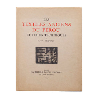 HARCOURT (Raoul d') – Les textiles anciens du Pérou et leurs techniques. 1934.