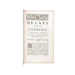 HAUDICQUER DE BLANCOURT (Jean) - De L’art de la verrerie. 1697.