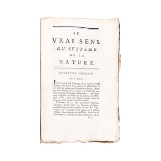 HELVETIUS (Claude Adrien) - Le vrai sens du système de la nature. 1774.