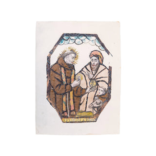 [IMAGE PIEUSE] - Saint Antoine de Padoue brandissant le Saint-Sacrement. XVIIe siècle.
