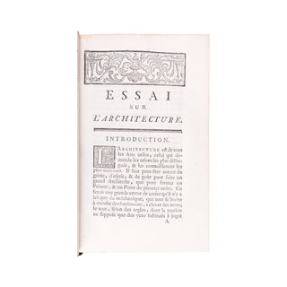 LAUGIER (Marc-Antoine) - Essai sur l’architecture. 1755.