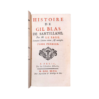 LESAGE - Histoire de Gil Blas de Santillane. 1747.