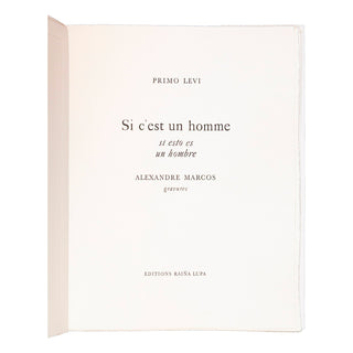 LEVI (Primo) – Si c’est un homme. Si esto es un hombre. 1997.