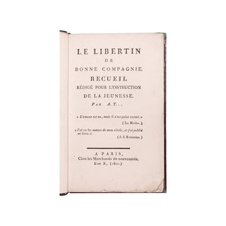 ANONYME - Le libertin de bonne compagnie. 1801.