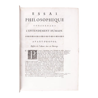 LOCKE – COSTE, trad. - Essai philosophique concernant l’entendement humain. 1755.