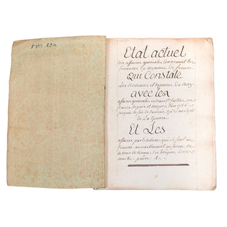ENSEMBLE DE 3 MANUSCRITS SUR LES FINANCES EXTRAORDINAIRES LIÉES À LA GUERRE DE SEPT ANS. c. 1755-1763.