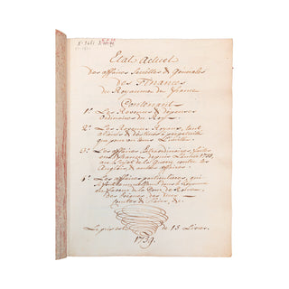 ENSEMBLE DE 3 MANUSCRITS SUR LES FINANCES EXTRAORDINAIRES LIÉES À LA GUERRE DE SEPT ANS. c. 1755-1763.