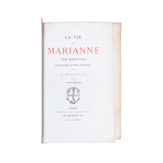 MARIVAUX - La Vie de Marianne. 1882.