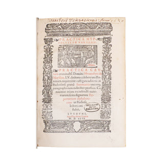 MARSILI (Ippolito) – Practica causarum criminalium. 1546