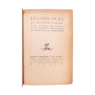 MAUROIS (André) - Les discours du docteur O’Grady. 1929.
