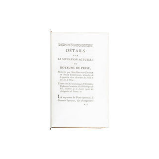 MELIK SCHAHNAZAR - LANGLÈS - CHAHAN DE CIRBIED - Notices sur l’état actuel de la Perse en persan, en arménien et en français.