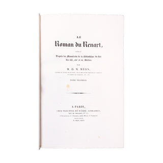 MÉON & CHABAILLE - Le Roman du Renard. [Suivi de :] Supplément. 1826