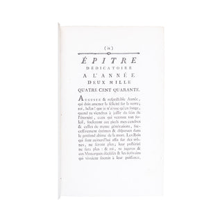 MERCIER (Louis-Sébastien) - L’An deux mille quatre cent quarante. 1786.