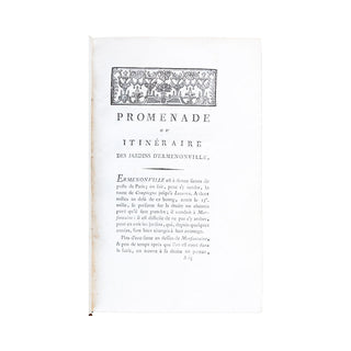 [GIRARDIN (Stanislas-Xavier de) attr.] - Promenade ou itinéraire des jardins d’Ermenonville. 1788.