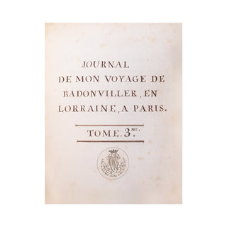 MESSIER (Charles) – Journal de mon voyage de Badonviller, en Lorraine, à Paris. 1756.