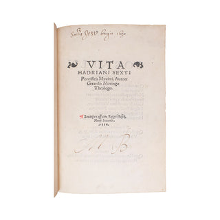 MORINGUS (Gérard) - Vita Hadriani Sexti Pontificis Maximi. 1536.