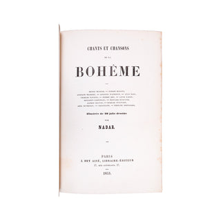 COLLECTIF - NADAR illust. - Chants et chansons de la Bohême. 1853.