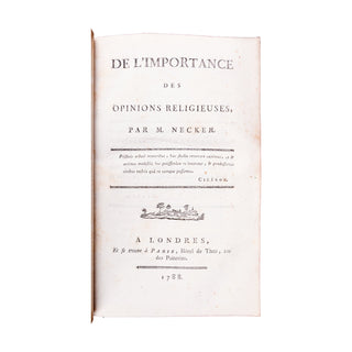 [RECUEIL D’ÉCONOMIE-POLITIQUE] - NECKER & SERVAN. 1781-1788.