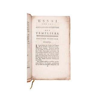 NICOLAI (Friedrich) - Essai sur les accusations intentées aux Templiers. 1783.