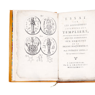 NICOLAI (Friedrich) - Essai sur les accusations intentées aux Templiers. 1783.