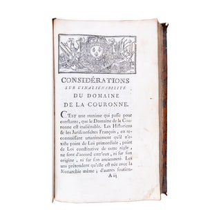 Observations sur les domaines du Roi [Suivi de :]  Considérations sur l'inaliénabilité du domaine de la Couronne. 1787 - 1775.