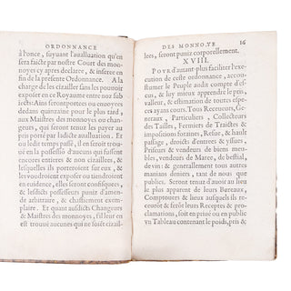 [RÉFORME MONÉTAIRE DE 1577] - Ordonnance du Roy, sur le faict & règlement général de ses Monnoyes. 1577.