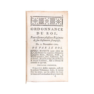 RÉFORMES MILITAIRES DE CHOISEUL - Recueil d'ordonnances royales. 1763-1764.