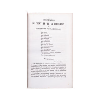 [RÉUNION DE TROIS TEXTES DE PROUDHON] - Organisation du crédit... 1849.