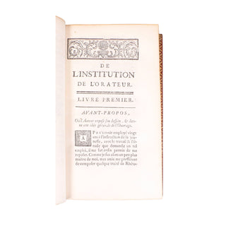 QUINTILIEN – De l’institution de l’orateur. 1752.