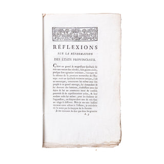 SERVAN - Réflexions sur la réformation des États provinciaux. 1788.