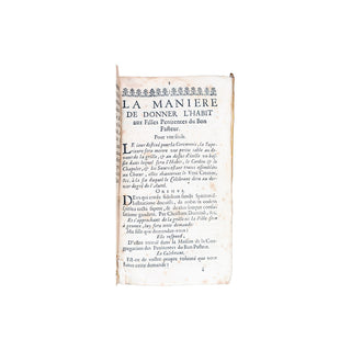 [PROSTITUTION] - Règles et constitutions pour les Filles pénitentes du Bon Pasteur de la ville d’Aix. 1666.