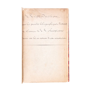 ROBESPIERRE - Reproduction du Carnet de Robespierre. 1870-1880.