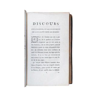 ROUSSEAU (Jean-Jacques) – Discours sur l’origine et les fondemens de l’inégalité parmi les hommes. 1755.