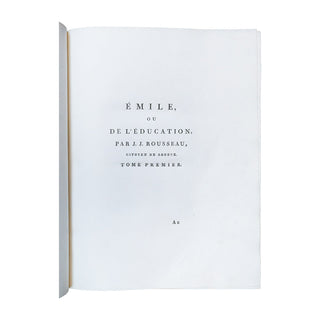 ROUSSEAU (Jean-Jacques) – Émile ou de l’éducation. 1791.