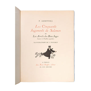 SAINTYVES (Pierre) – Les Cinquante jugements de Salomon. 1934.