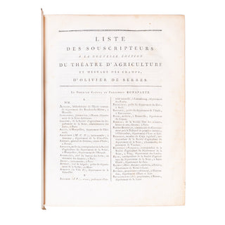 SERRES (Olivier de) - Le théâtre de l’agriculture. 1804.