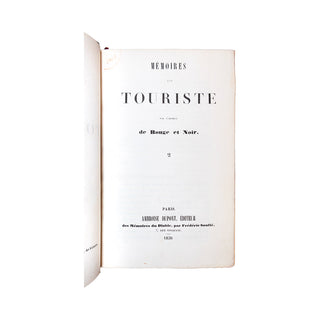 STENDHAL [BEYLE (Henri) dit] - Mémoires d’un touriste. 1838.