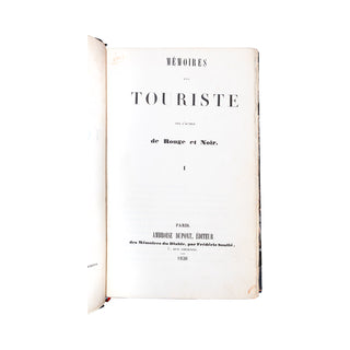 STENDHAL [BEYLE (Henri) dit] - Mémoires d’un touriste. 1838.
