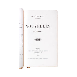 STENDHAL [BEYLE (Henri)] - Nouvelles inédites. 1855.