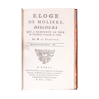 THOMAS - CHAMFORT - Recueil de discours prononcés à l’Académie française. 1765-1769.