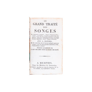 [ONIROMANCIE - ÉSOTÉRISME] - Le grand traité des songes. 1810.