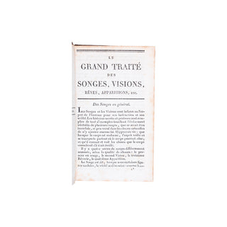[ONIROMANCIE - ÉSOTÉRISME] - Le grand traité des songes. 1810.