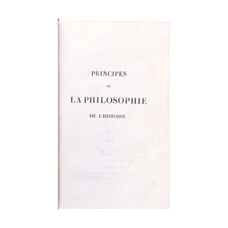 VICO - MICHELET - Principes de la philosophie de l’histoire, traduits de la Scienza Nuova. 1827.