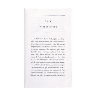 VICO - MICHELET - Principes de la philosophie de l’histoire, traduits de la Scienza Nuova. 1827.