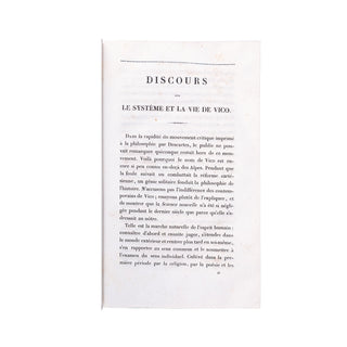 VICO - MICHELET - Principes de la philosophie de l’histoire, traduits de la Scienza Nuova. 1827.