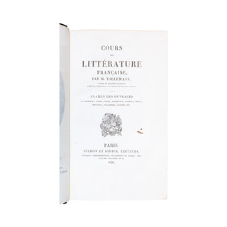VILLEMAIN (Abel François) – Cours de littérature française. 1828.