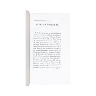 VILLEMAIN (Abel François) – Cours de littérature française. 1828.
