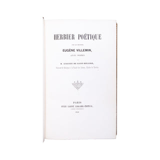 VILLEMIN (Eugène) - Herbier poétique. 1842.